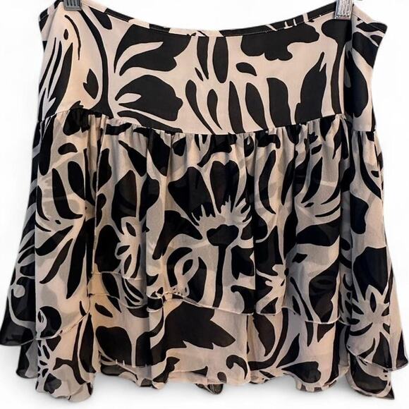 100% Silk Club Monaco Ruffle Tiered Mini Skirt – Size 8 - Picture 1 of 4